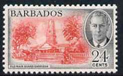 Barbados 1950 Old Main Guard Garrison 24c from def set unmounted mint, SG 278