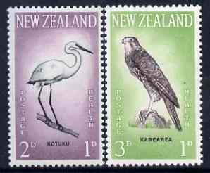 New Zealand 1961 Health - Egret & Falcon set of 2 unmounted mint, SG 806-7