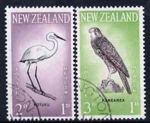 New Zealand 1961 Health - Egret & Falcon set of 2 fine used, SG 806-7