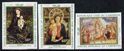 Cameroun 1981 Christmas Paintings imperf set of 3 from limited printing unmounted mint, as SG 919-21
