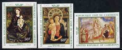 Cameroun 1981 Christmas Paintings imperf set of 3 from limited printing unmounted mint, as SG 919-21