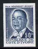 Ivory Coast 1974 Pres Houphouet-Boigny (politician & physician) 50c imperf colour trial in grey-blue unmounted mint as SG 895