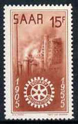 Saar 1955 Rotary International 15f unmounted mint, SG 355