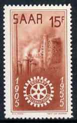 Saar 1955 Rotary International 15f unmounted mint, SG 355