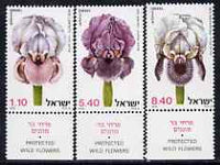 Israel 1978 Wild Irises perf set of 3 (with tabs) unmounted mint SG 741-43