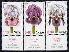 Israel 1978 Wild Irises perf set of 3 (with tabs) unmounted mint SG 741-43