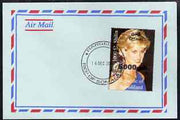 Somaliland 2000 Airmail env bearing Princess Diana stamp opt'd Govt Official and surcharged 5000sh, cancelled Hargeisa cds