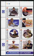 Micronesia 1995 Pioneers of Flight (7th series) perf set of 8 in se-tenant block unmounted mint, SG 453a