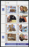 Micronesia 1995 Pioneers of Flight (6th series) perf set of 8 in se-tenant block unmounted mint, SG 441a