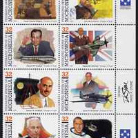 Micronesia 1995 Pioneers of Flight (5th series) perf set of 8 in se-tenant block unmounted mint, SG 418a