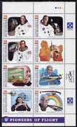 Micronesia 1994 Pioneers of Flight (3rd series) perf set of 8 in se-tenant block unmounted mint, SG 364a