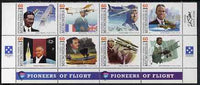 Micronesia 1996 Pioneers of Flight (8th series) perf set of 8 in se-tenant block unmounted mint, SG 514a