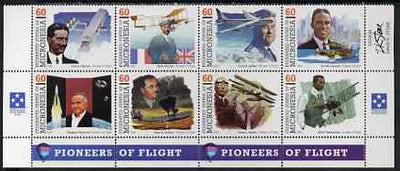 Micronesia 1996 Pioneers of Flight (8th series) perf set of 8 in se-tenant block unmounted mint, SG 514a
