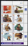 Micronesia 1993 Pioneers of Flight (1st series) perf set of 8 in se-tenant block unmounted mint, SG 267a