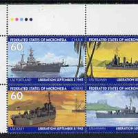 Micronesia 1995 50th Anniversary of end of World War II perf set of 4 in se-tenant block unmounted mint, SG 436a