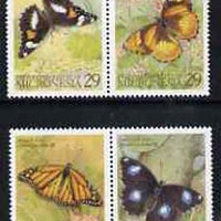 Micronesia 1993 Butterflies perf set of 4 (2 se-tenant pairs) unmounted mint, SG 333-36