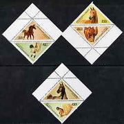 Benin 1997 Horses Triangular complete set of 6 values unmounted mint, SG 1624-29