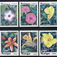 Nicaragua 1985 Flowers perf set of 6 unmounted mint, SG 2673-78