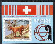 Nicaragua 1983 Tembal '83 Thematic Stamp Exhibiton perf m/sheret unmounted mint