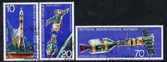 Germany - East 1975 Apollo-Soyuz Space Link perf set of 3 fine cto used, SG E1798-1800