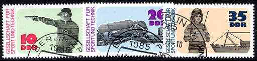 Germany - East 1977 25th Anniversary of Sports & Technical Sciences perf set of 3 fine cto used, SG E1936-38