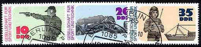 Germany - East 1977 25th Anniversary of Sports & Technical Sciences perf set of 3 fine cto used, SG E1936-38