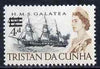 Tristan da Cunha 1967 HMS Galatea surcharged 4d unmounted mint, SG 108