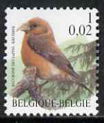 Belgium 2000-01 Birds #4 Red Crossbill 1f/0.02Euro dual currency unmounted mint, SG 3538