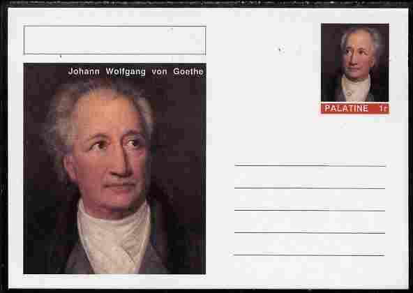 Palatine (Fantasy) Personalities - Johann Wolfgang von Goethe postal stationery card unused and fine