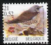 Belgium 2000-01 Birds #4 Fieldfare 21f/0.52Euro dual currency unmounted mint, SG 3547