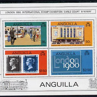 Anguilla 1980 'London 1980' m/sheet containing 4 vals P14.5 (SG MS 388B) unmounted mint