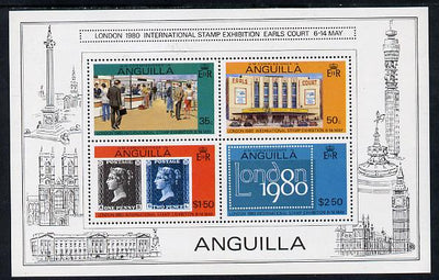 Anguilla 1980 'London 1980' m/sheet containing 4 vals P14.5 (SG MS 388B) unmounted mint