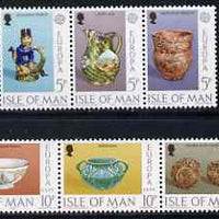 Isle of Man 1976 Europa - Ceramic Art perf set of 6 (2 strips of 3) unmounted mint, SG 84-89