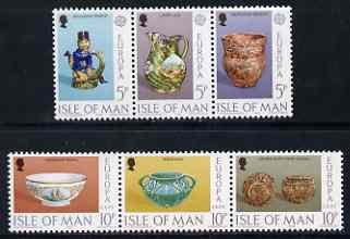 Isle of Man 1976 Europa - Ceramic Art perf set of 6 (2 strips of 3) unmounted mint, SG 84-89