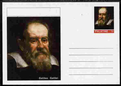 Palatine (Fantasy) Personalities - Galileo Galilei postal stationery card unused and fine