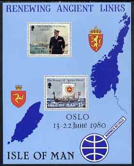 Isle of Man 1980 Visit of King Olav of Norway m/sheet (Norwex 1980) unmounted mint, SG MS 180