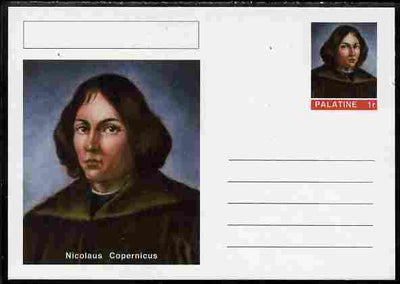 Palatine (Fantasy) Personalities - Nicolaus Copernicus postal stationery card unused and fine