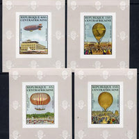 Central African Republic 1983 Manned Flight set of 4 deluxe imperf miniature sheets unmounted mint