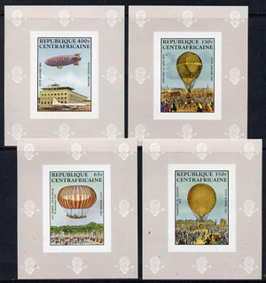 Central African Republic 1983 Manned Flight set of 4 deluxe imperf miniature sheets unmounted mint