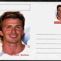 Palatine (Fantasy) Personalities - David Beckham (football) postal stationery card unused and fine