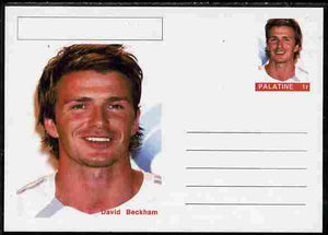 Palatine (Fantasy) Personalities - David Beckham (football) postal stationery card unused and fine