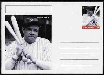 Palatine (Fantasy) Personalities - Babe Ruth (baseball) postal stationery card unused and fine