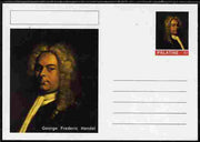 Palatine (Fantasy) Personalities - George Frederic Handel (Composer) postal stationery card unused and fine