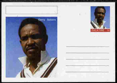 Palatine (Fantasy) Personalities - Garry Sobers (cricket) postal stationery card unused and fine