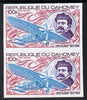 Dahomey 1972 Louis Blériot Centenary 100f in unmounted mint imperf pair (as SG 471)