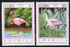 Cuba 1993 America - Endangered Animals perf set of 2 unmounted mint, SG 3850-51