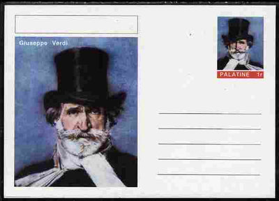 Palatine (Fantasy) Personalities - Giuseppe Verdi (Composer) postal stationery card unused and fine