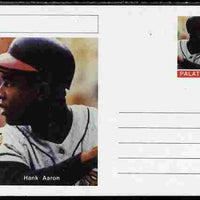 Palatine (Fantasy) Personalities - Hank Aaron (baseball) postal stationery card unused and fine