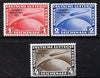 Germany 1933 Zeppelin Chicago Flight set of 3,reprints stamped 'Privater Nachdruck' on reverse, unmounted mint as SG 510-11 originals cat £3,750