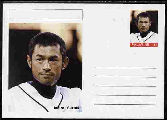 Palatine (Fantasy) Personalities - Ichiro Suzuki (baseball) postal stationery card unused and fine